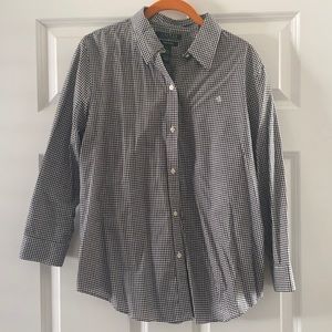 ralph lauren checkered no-iron top